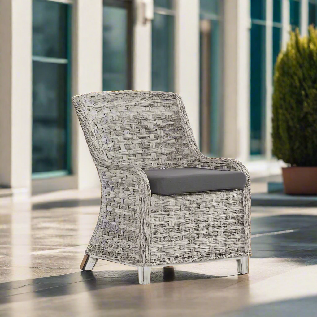 South Sea Rattan Grand Isle Resin Wicker Outdoor Dining Arm Chair