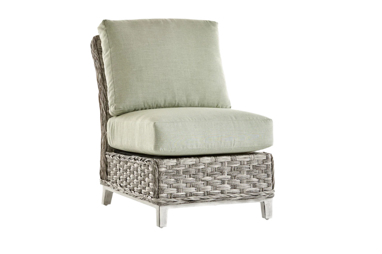 South Sea Rattan Grand Isle Resin Wicker Outdoor Armless Sectional Chair