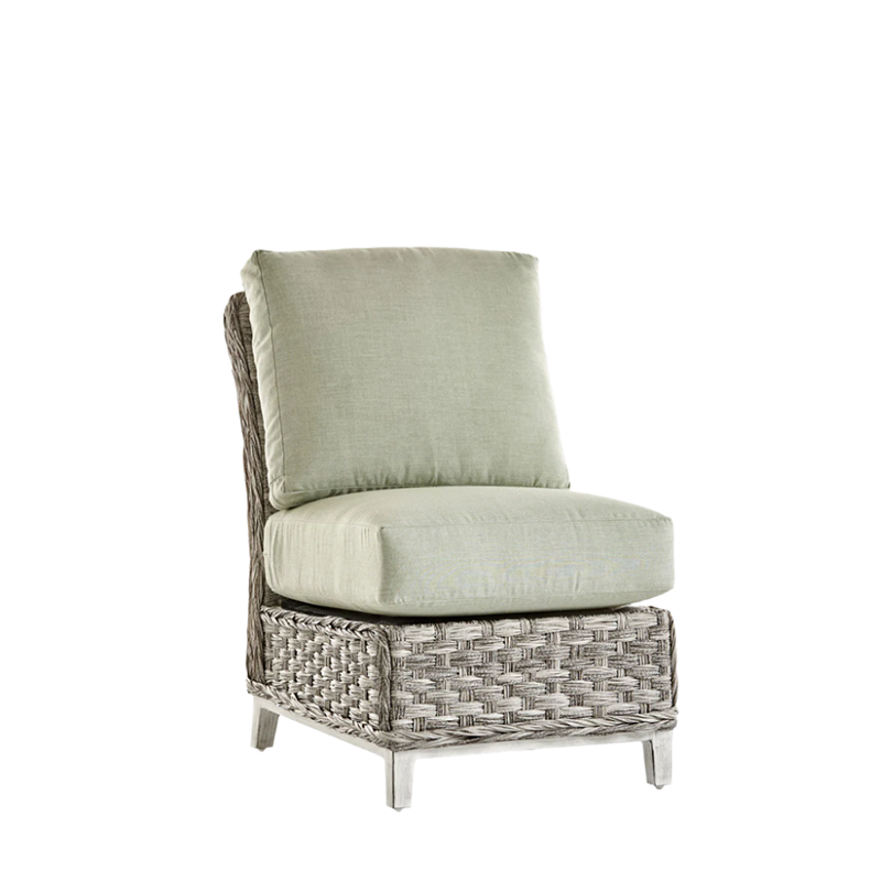 South Sea Rattan Grand Isle Resin Wicker Outdoor Armless Sectional Chair