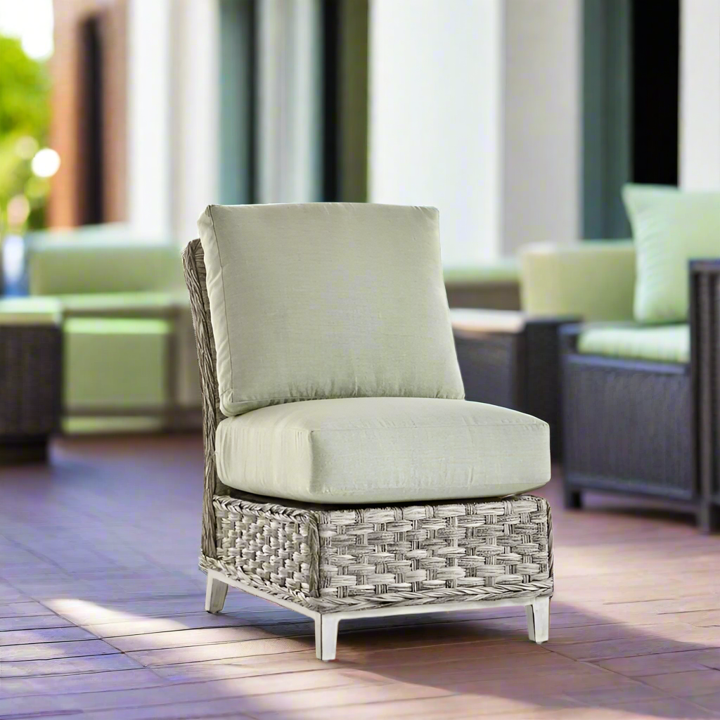 South Sea Rattan Grand Isle Resin Wicker Outdoor Armless Sectional Chair