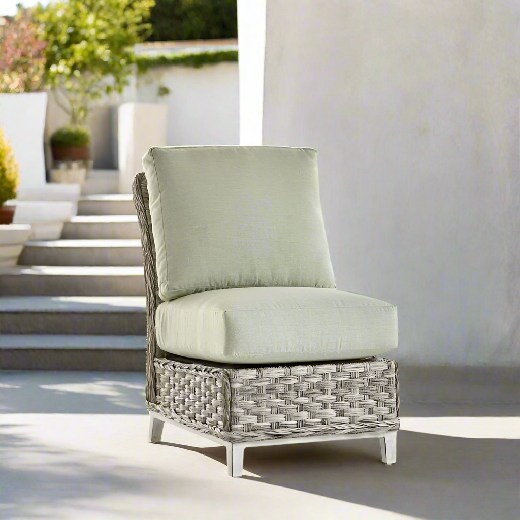 South Sea Rattan Grand Isle Resin Wicker Outdoor Armless Sectional Chair