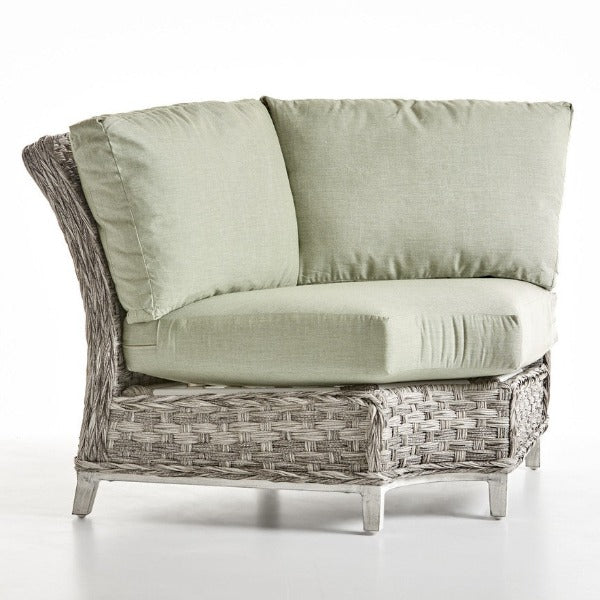 South Sea Rattan Grand Isle Resin Wicker Outdoor Sectional Wedge Corner Chair