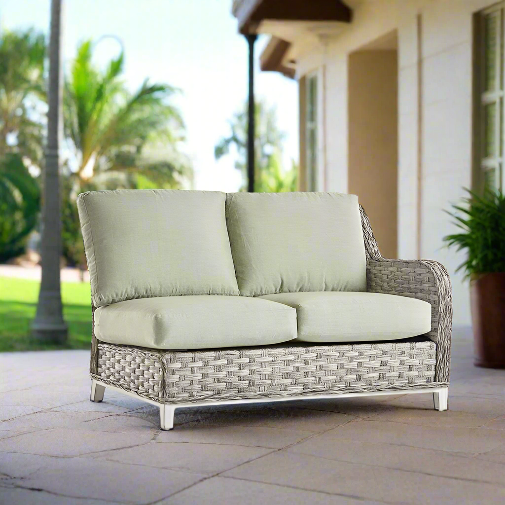 South Sea Rattan Grand Isle Resin Wicker Outdoor Right Arm Facing Loveseat