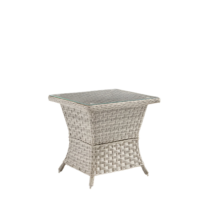 South Sea Rattan Mayfair End Table with Glass Top
