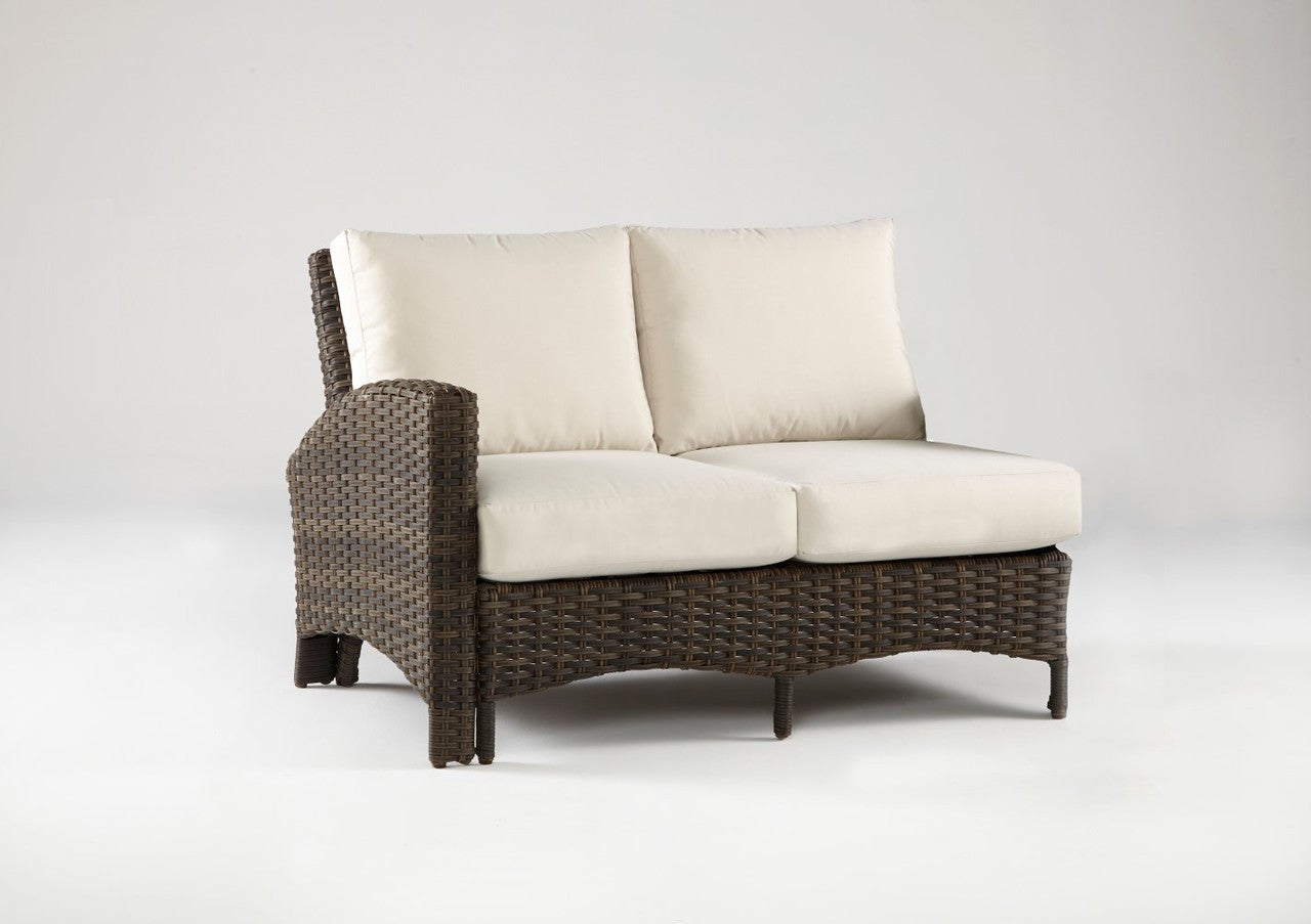 South Sea Rattan Panama Wicker Left Arm Facing Loveseat