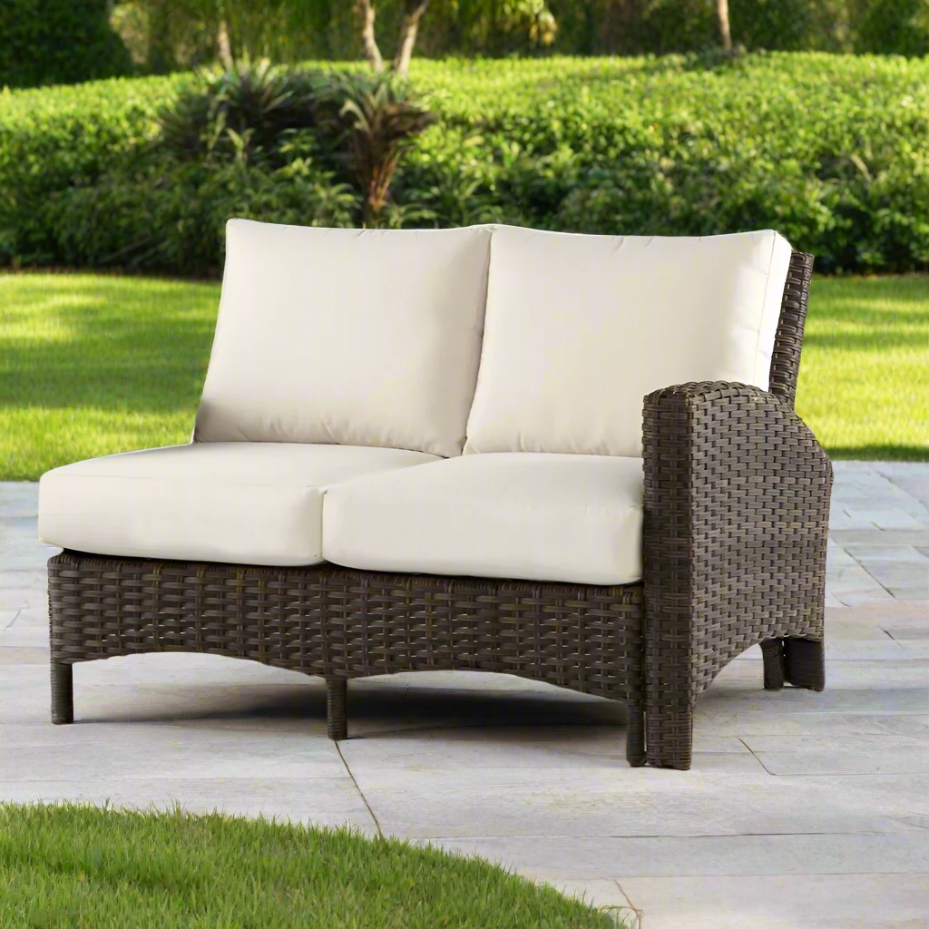 South Sea Rattan Panama Wicker Right Arm Facing Loveseat