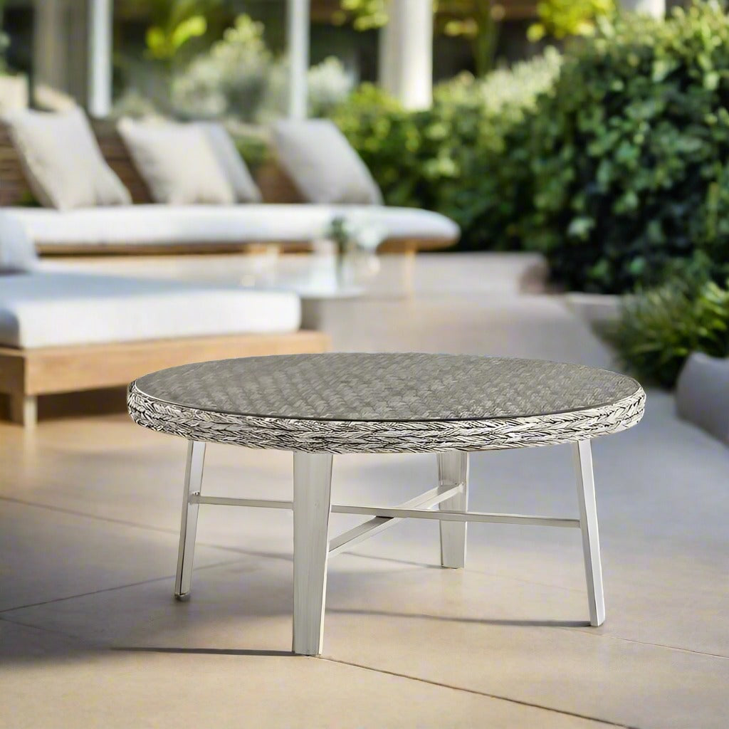 South Sea Rattan Grand Isle Resin Wicker Outdoor Round Coffee Table