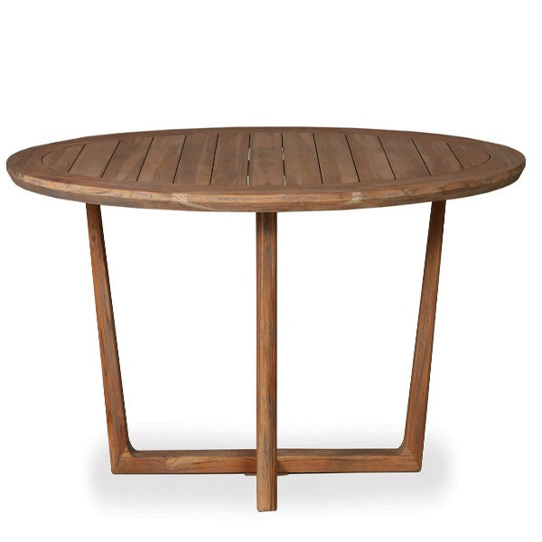 Lloyd Flanders Tobago  84" Oval Teak Dining Table (Sled Base)