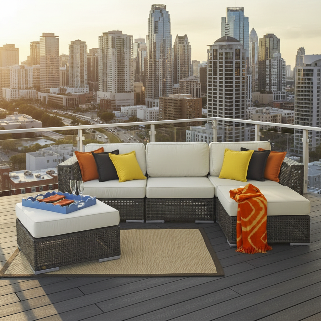 Hospitality Rattan Atlantis 5-Piece Modular Sectional Set