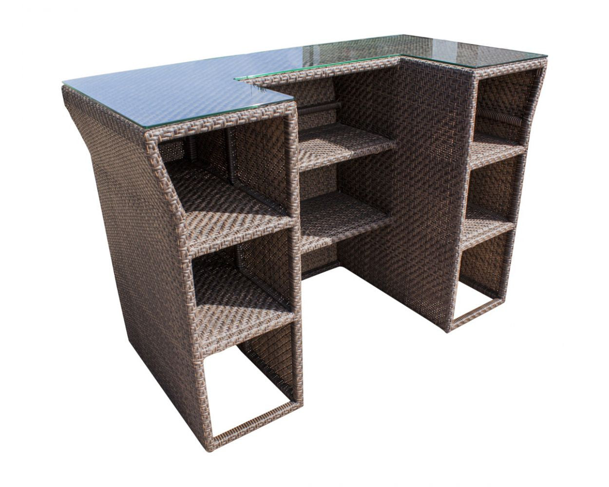 Hospitality Rattan Atlantis Bar with Glass Top