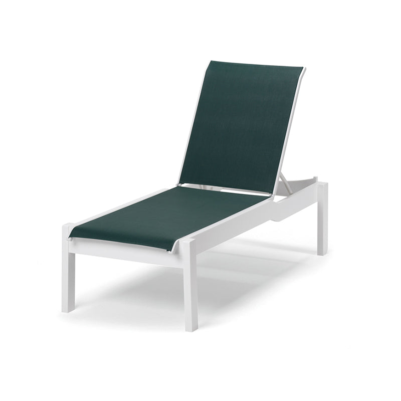 Telescope Casual Leeward MGP Sling Outdoor Lay-Flat Stacking Armless Long Frame Chaise with Wheels
