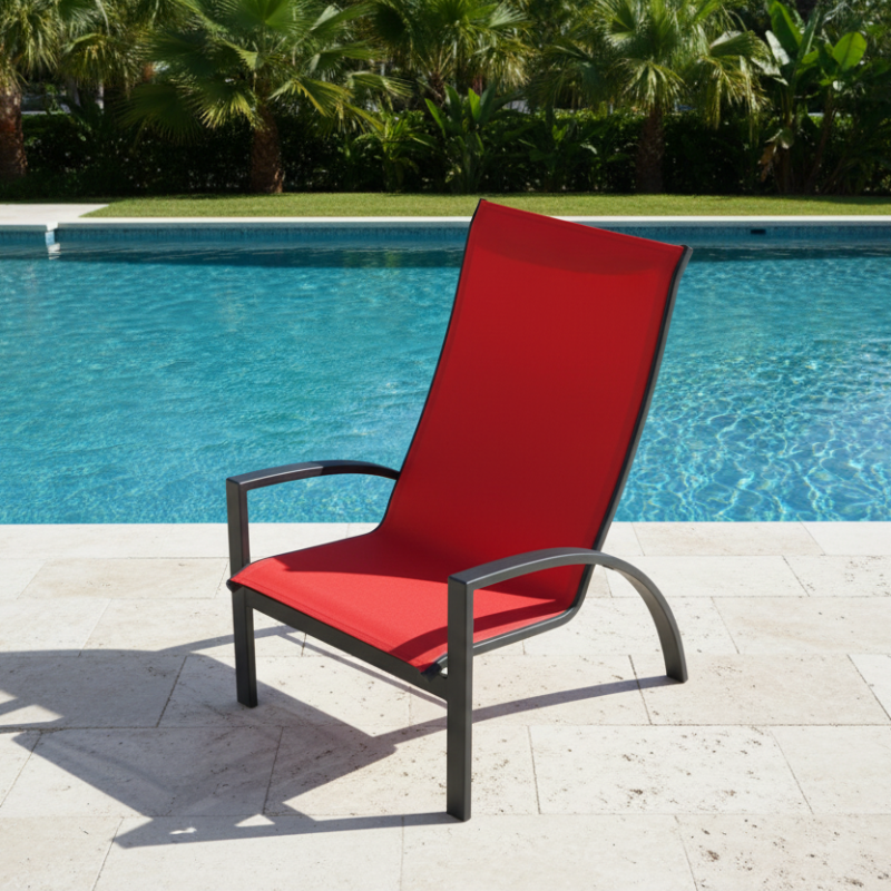 Telescope Casual Kendall Sling Aluminum Outdoor Stacking Chat Height Chair
