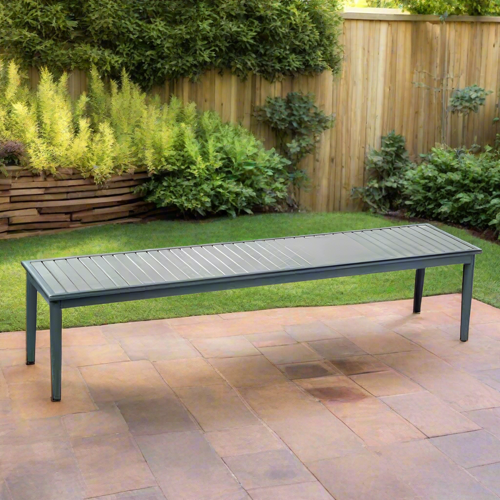 Alfresco Home Genevieve Dark Grey All-Weather HDPE Outdoor Bench