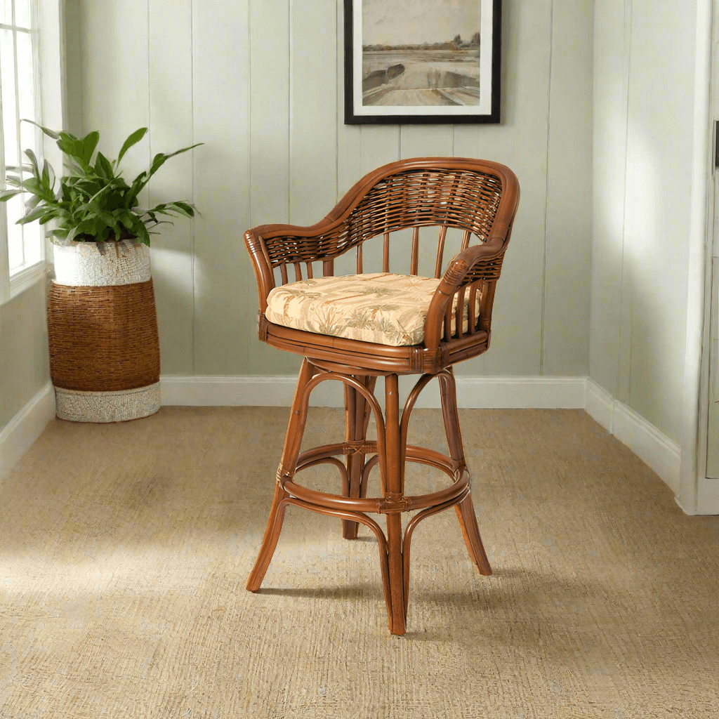 Alexander & Sheridan Bridgeport Rattan Indoor 24" Bar stool