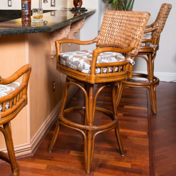 Alexander & Sheridan Key Largo Rattan Indoor 3 Piece Counter Height Table Set