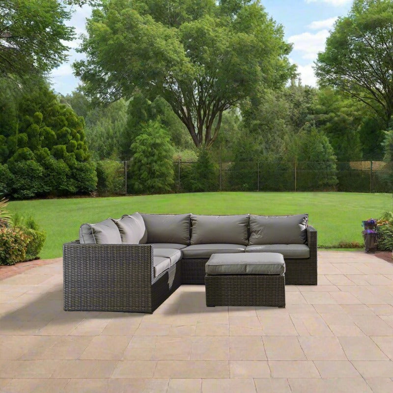 Alfresco Home La Palma 3 Piece Deep Seating Wicker Sectional Set