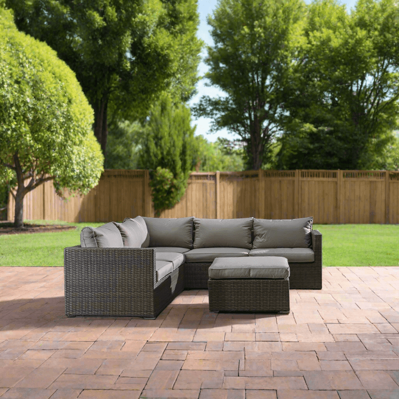 Alfresco Home La Palma 3 Piece Deep Seating Wicker Sectional Set