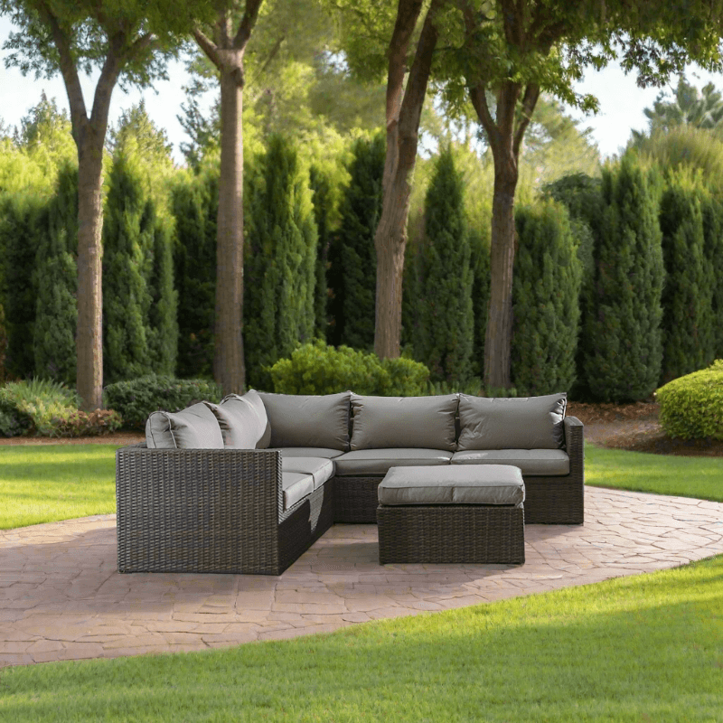 Alfresco Home La Palma 3 Piece Deep Seating Wicker Sectional Set