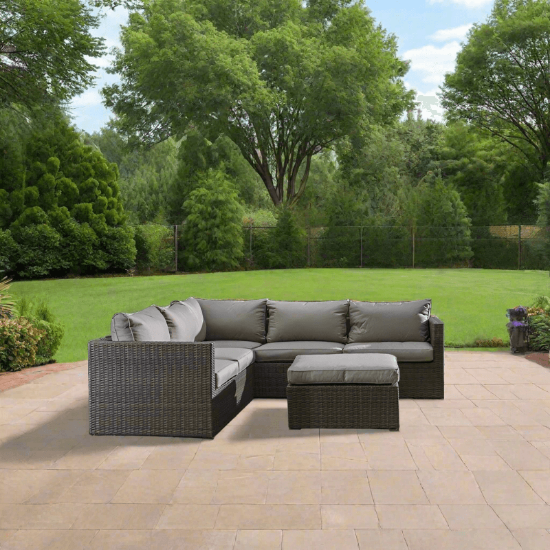Alfresco Home La Palma 3 Piece Deep Seating Wicker Sectional Set
