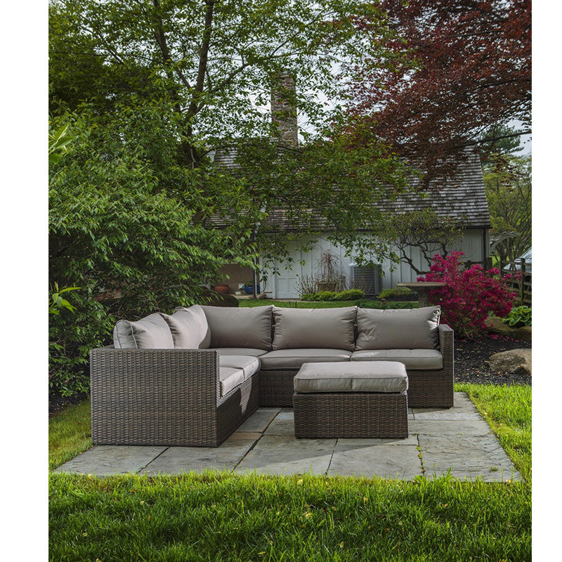 Alfresco Home La Palma 3 Piece Deep Seating Wicker Sectional Set