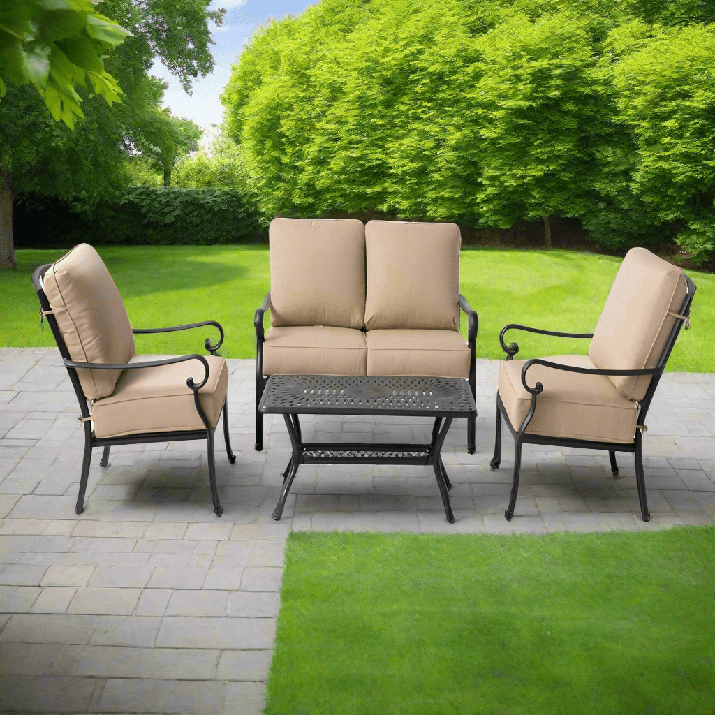 Alfresco Home Newbury Cast Aluminum Deep Seating Set
