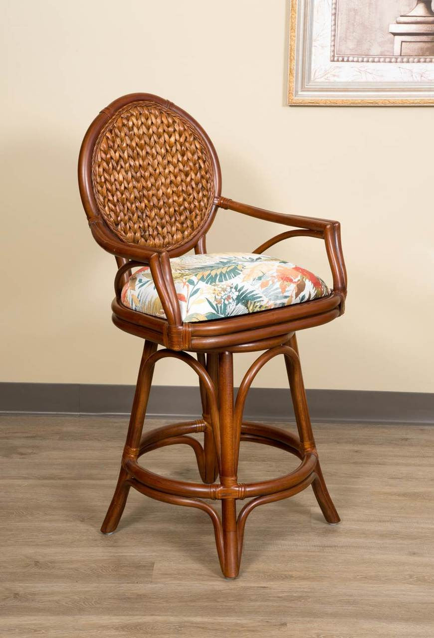 Alexander & Sheridan Bahama 24' Rattan Indoor Bar Stool