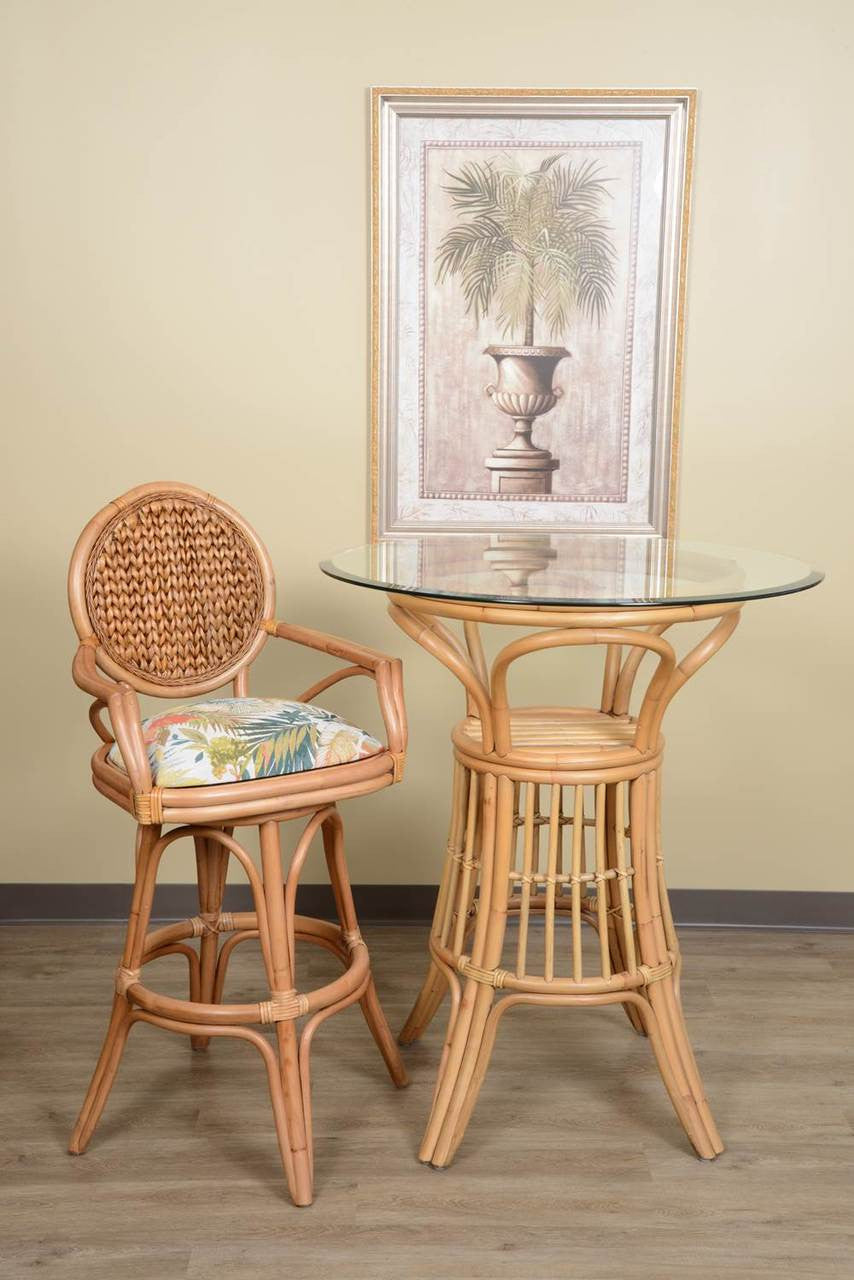 Alexander & Sheridan Bahama 30"Rattan Indoor Bar Stool