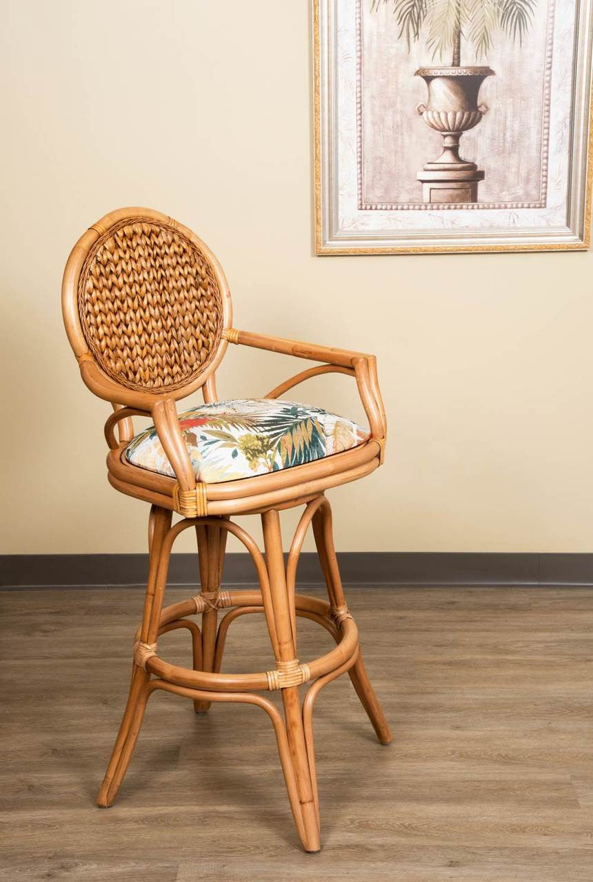 Alexander & Sheridan Bahama 30"Rattan Indoor Bar Stool