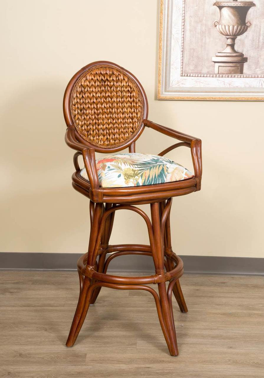 Alexander & Sheridan Bahama 30"Rattan Indoor Bar Stool