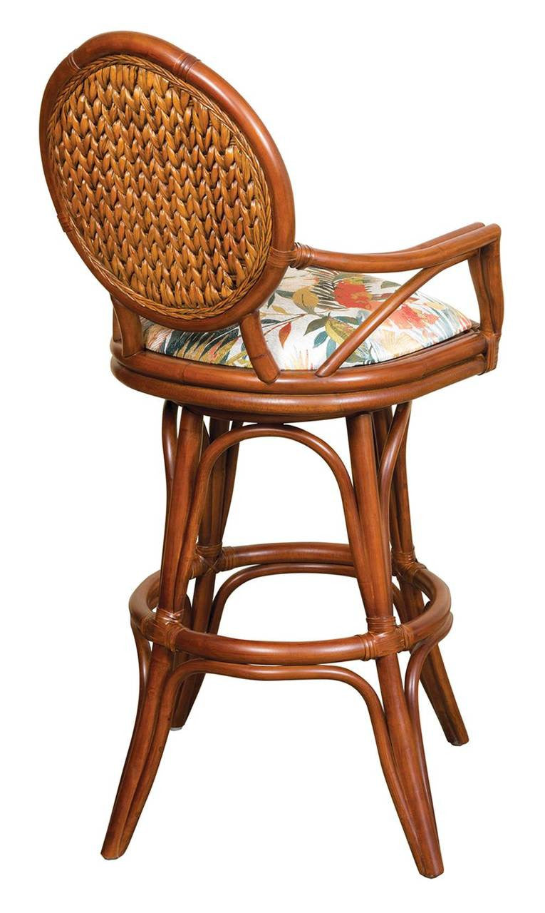 Alexander & Sheridan Bahama 30"Rattan Indoor Bar Stool