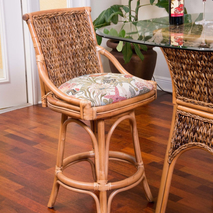 Alexander & Sheridan Balboa 24" Rattan Indoor Bar Stool