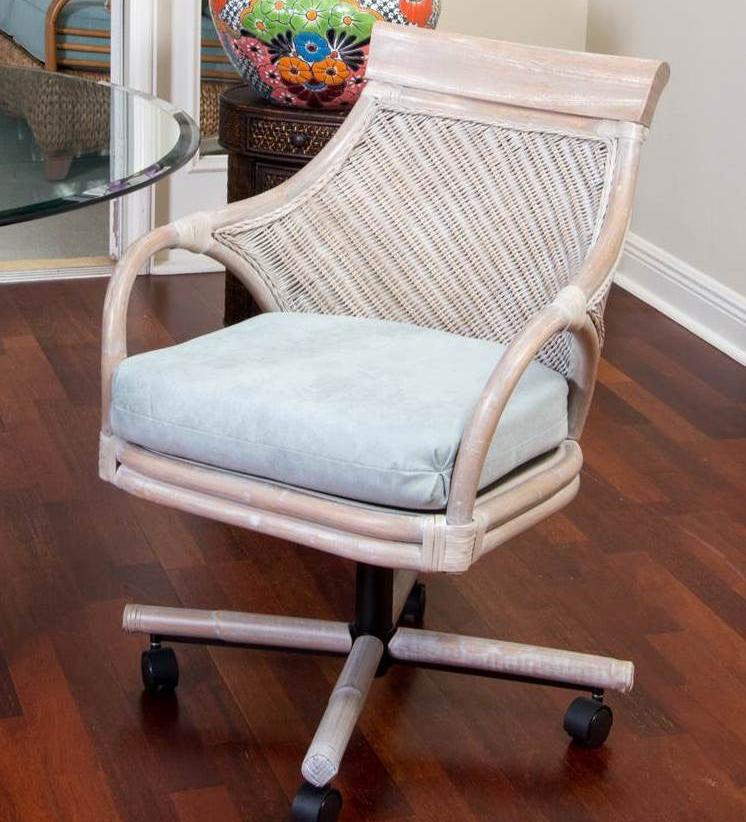 Alexander & Sheridan Bermuda Rattan Indoor Tilt Swivel Caster Dining Chair