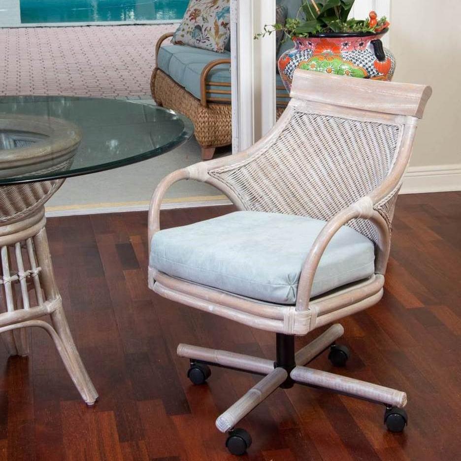 Alexander & Sheridan Bermuda Rattan Indoor Tilt Swivel Caster Dining Chair