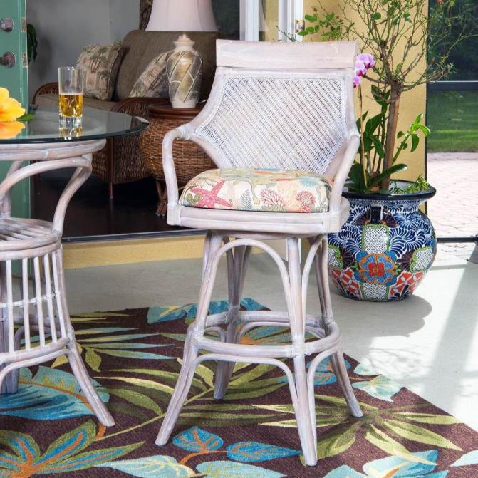 Alexander & Sheridan Bermuda Rattan Indoor 30" Bar stool