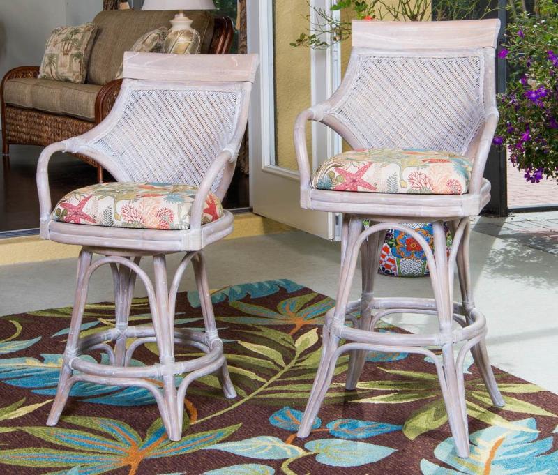 Alexander & Sheridan Bermuda Rattan Indoor 30" Bar stool