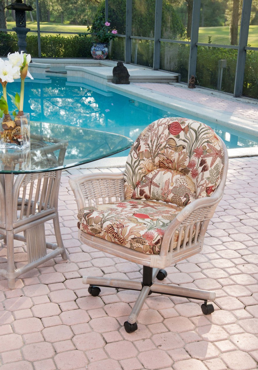 Alexander & Sheridan Bridgeport Rattan Indoor Tilt Swivel Caster Dining Chair