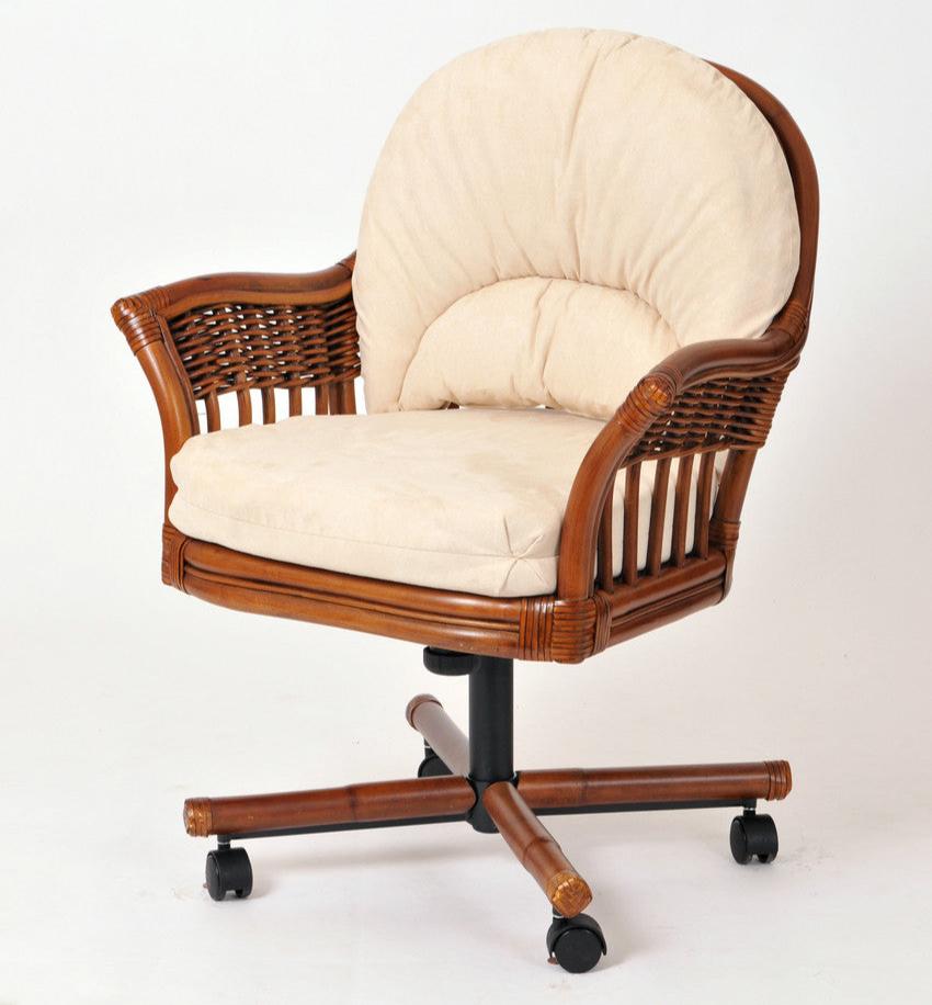 Alexander & Sheridan Bridgeport Rattan Indoor Tilt Swivel Caster Dining Chair