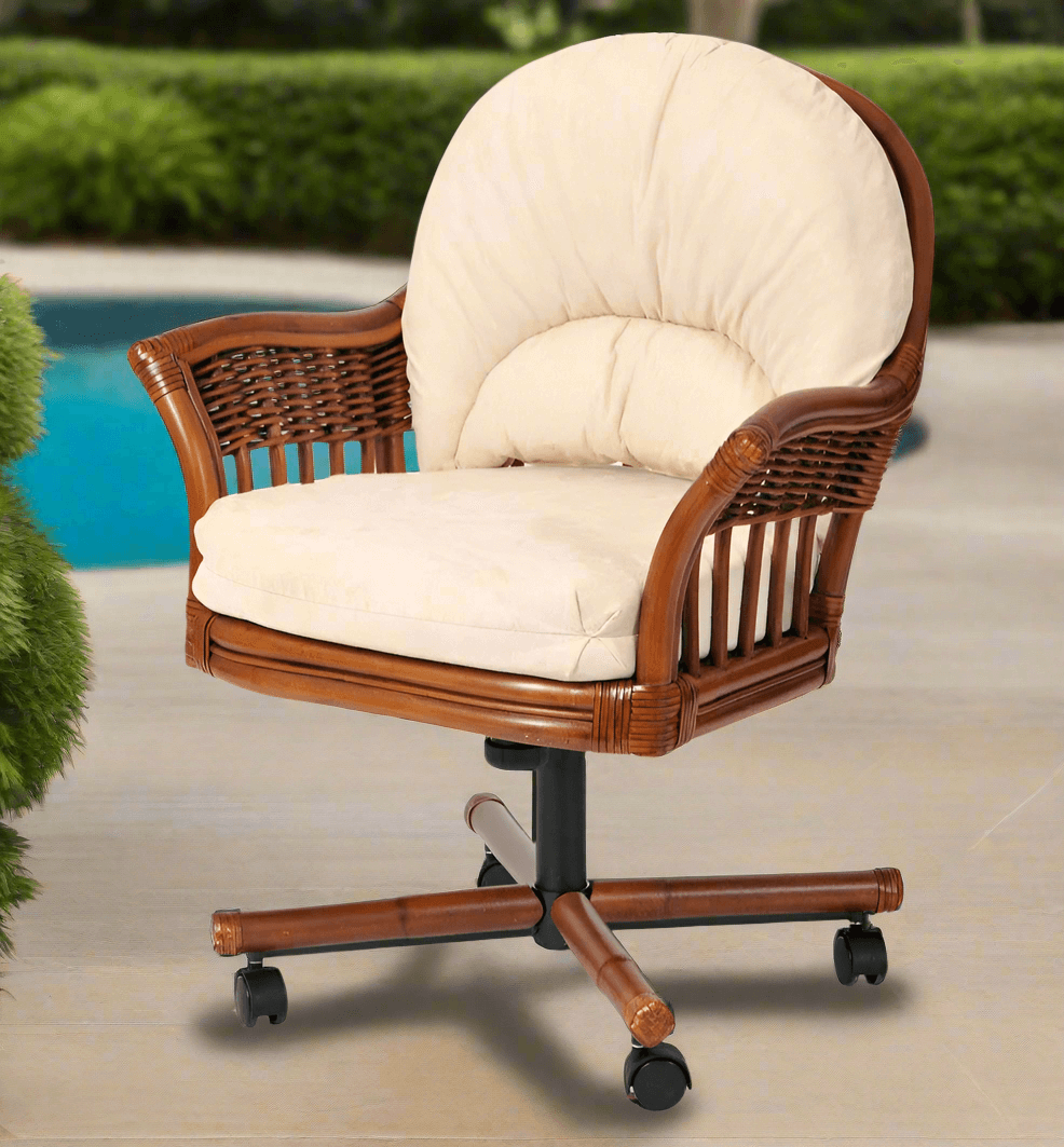 Alexander & Sheridan Bridgeport Rattan Indoor Tilt Swivel Caster Dining Chair