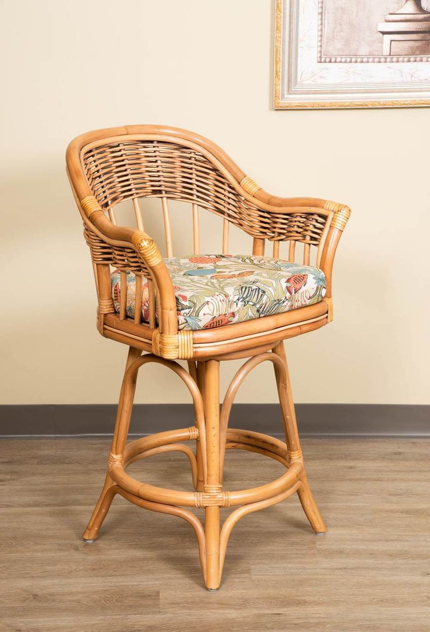 Alexander & Sheridan Bridgeport Rattan Indoor 24" Bar stool