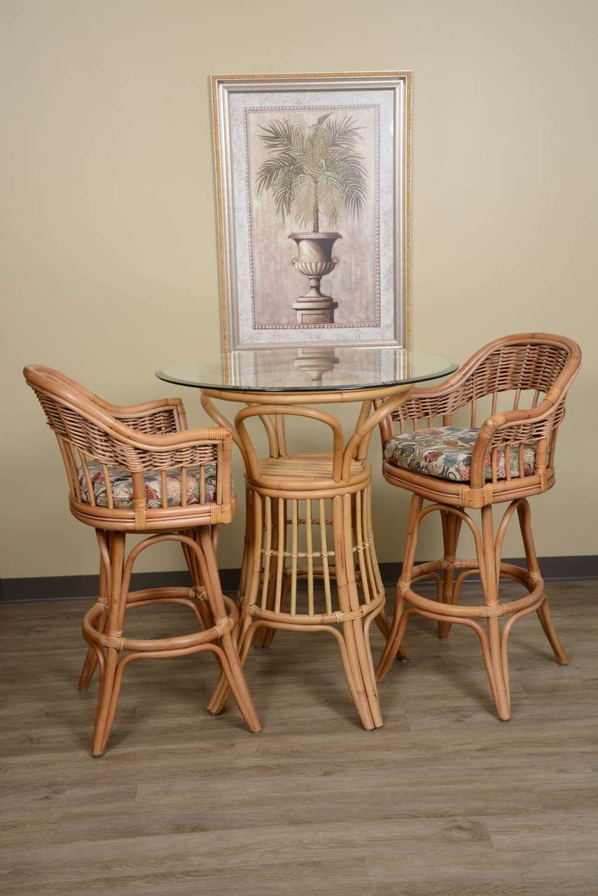 Alexander & Sheridan Bridgeport 3 Piece Rattan Indoor Pub Set