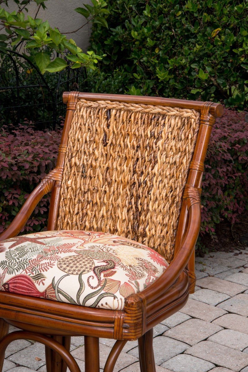 Alexander & Sheridan Balboa 24" Rattan Indoor Bar Stool