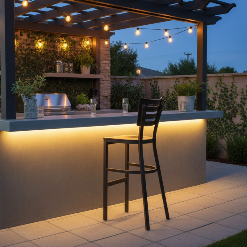 Telescope Casual Avant MGP Aluminum Outdoor Bar Height Armless Chair