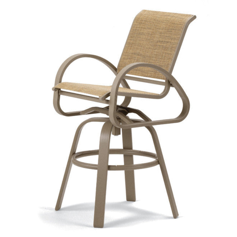 Telescope Casual Aruba II Aluminum Sling Outdoor Bar Height Swivel Cafe Chair