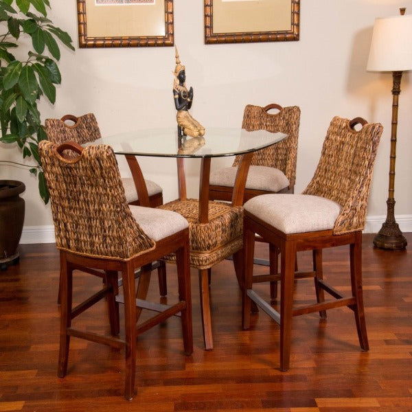 Alexander & Sheridan Belize 5 Piece Rattan Indoor Counter Height Dining Set