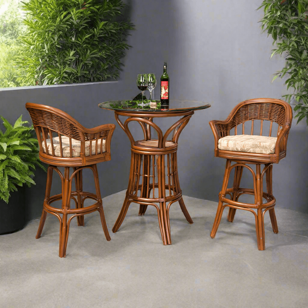 Alexander & Sheridan Bridgeport 3 Piece Rattan Indoor Pub Set