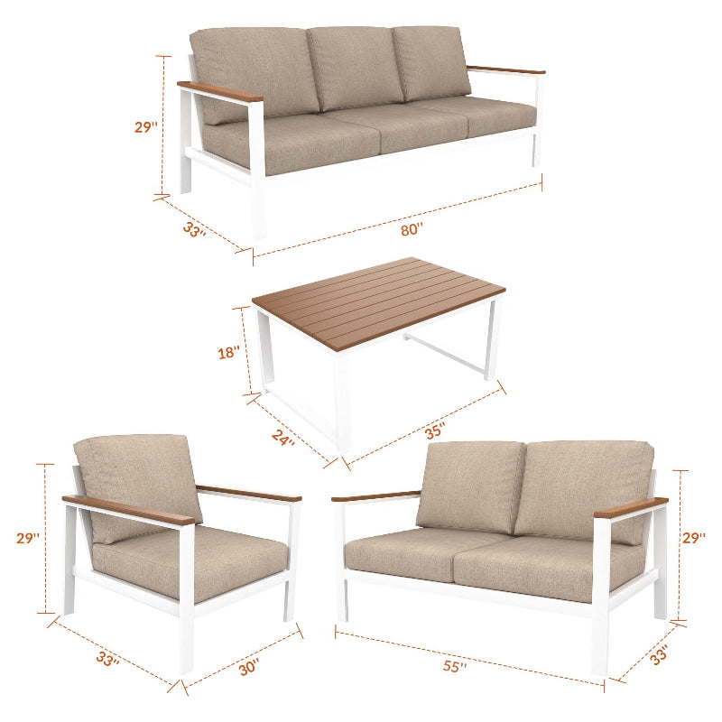 NorthCape International Brighton 4-Piece Lounge Patio Set