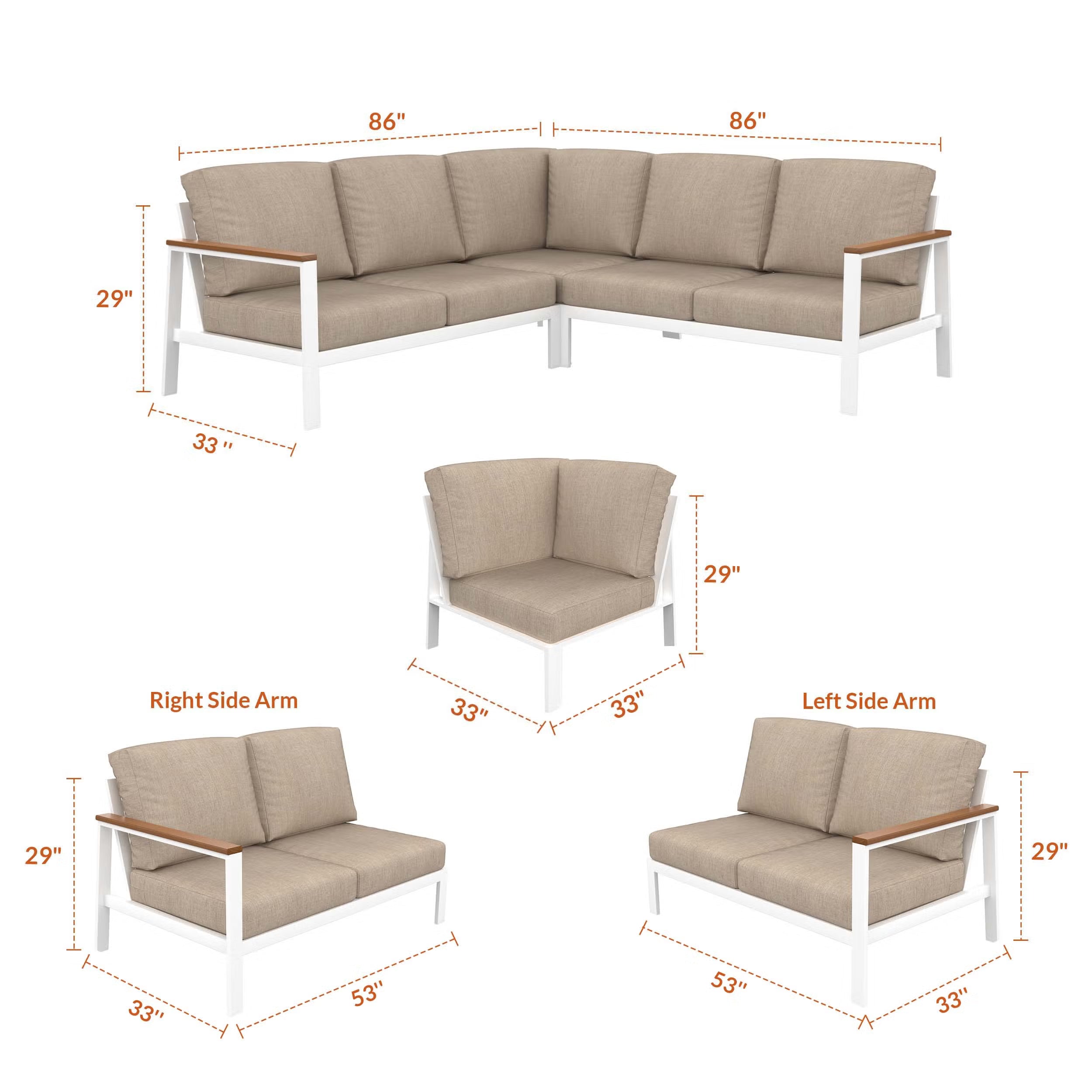 NorthCape International Brighton Patio 3-Piece Sectional Set