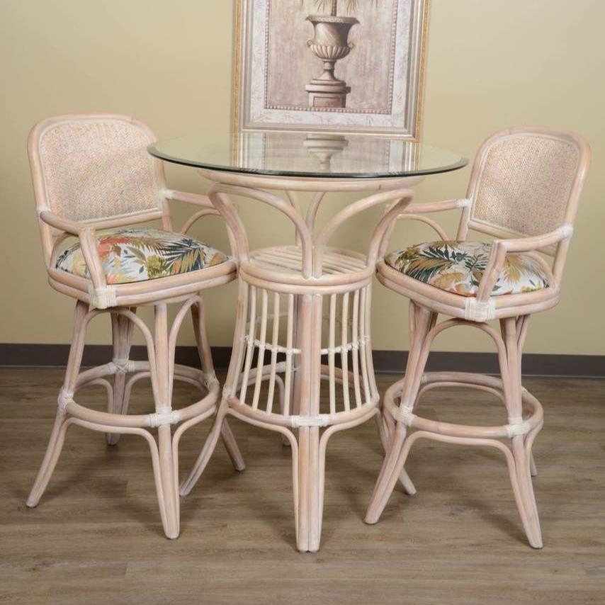 Alexander & Sheridan Cayman 3 Piece Rattan Indoor Pub Set With Arms