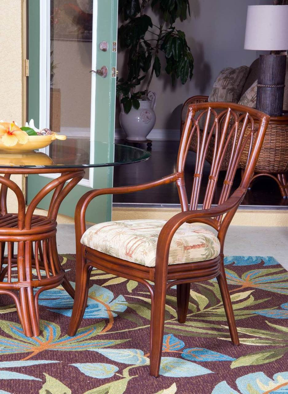 Alexander & Sheridan Cuba Rattan Indoor 5 Piece Dining Set With Dining Arm Chairs