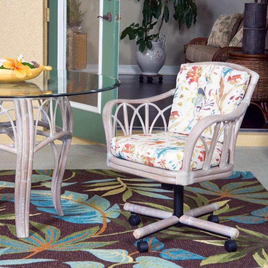 Alexander & Sheridan Cuba Rattan Indoor Tilt Swivel Caster Dining Chair